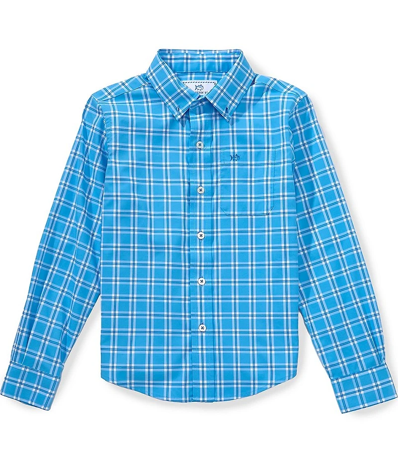 Southern Tide Boys South Beach Plaid Intercoastal Long-Sleeve Sportshirt