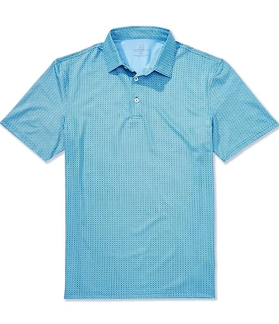 Southern Tide Driver Seaside Geo Printed Short Sleeve Polo Shirt