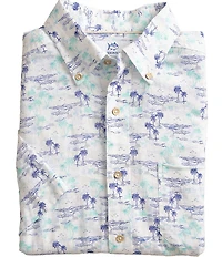 Southern Tide Ocean Getaway Short Sleeve Woven Shirt