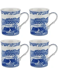 Spode Blue Italian Collection Large Mugs, Set of 4