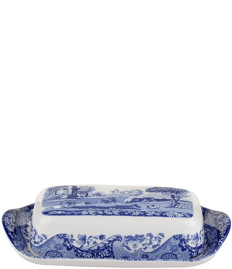 Spode Blue Italian Covered Butter Dish