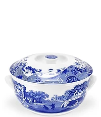 Spode Blue Italian Chinoiserie Covered Deep Baker