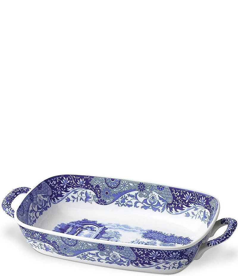 Spode Blue Italian Handled Baking Dish