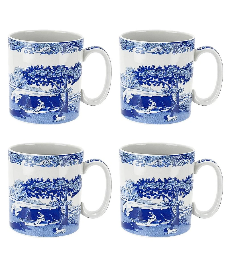 Spode 4-Piece Blue Italian Mug Set