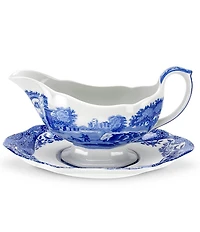 Spode Blue Italian Sauce Boat with Stand