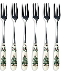 Spode Christmas Tree Pastry Forks, Set of 6