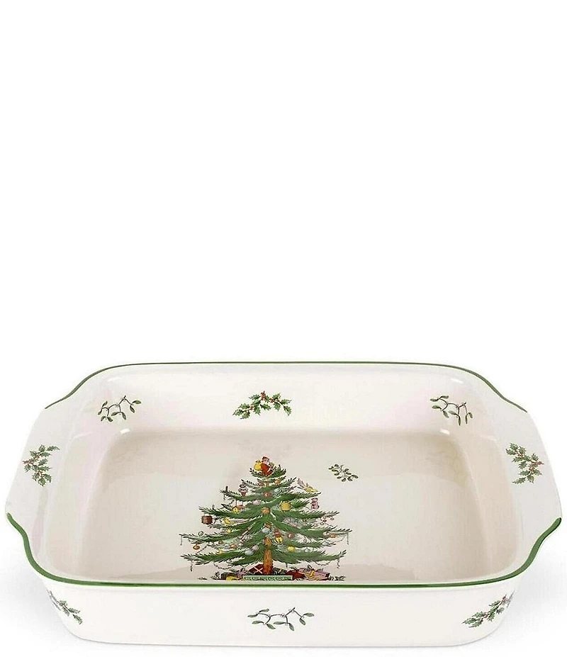 Spode Christmas Tree Rectangular Handled Baking Dish