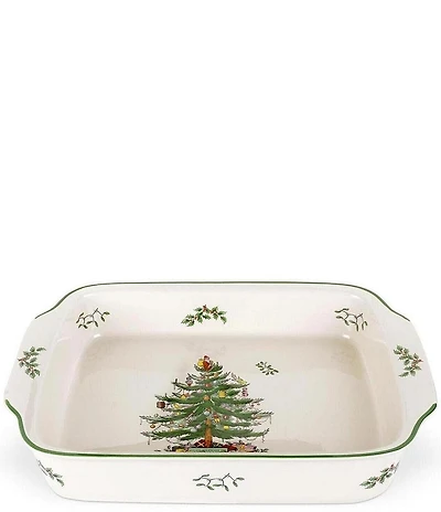 Spode Christmas Tree Rectangular Handled Baking Dish