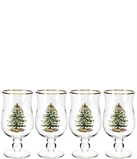 Spode Christmas Tree Tulip Glasses, Set of 4