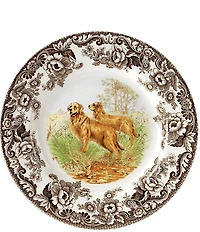 Spode Festive Fall Collection Woodland Hunting Dogs Golden Retriever Salad Plate