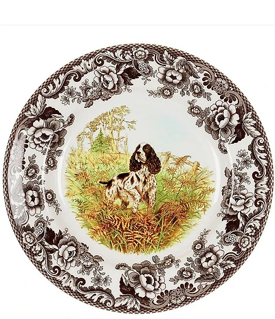 Spode Festive Fall Collection Woodland Hunting Dogs Spaniel Salad Plate