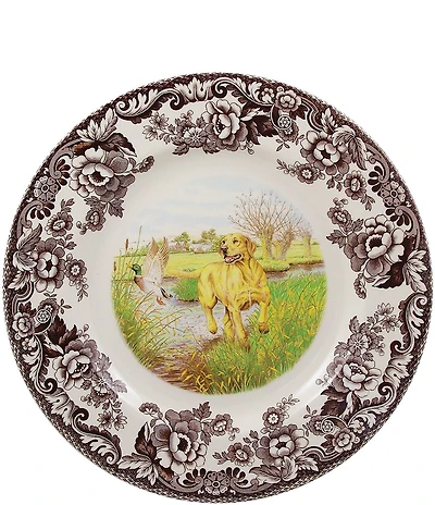 Spode Festive Fall Collection Woodland Hunting Dogs Yellow Labrador Retriever Dinner Plate