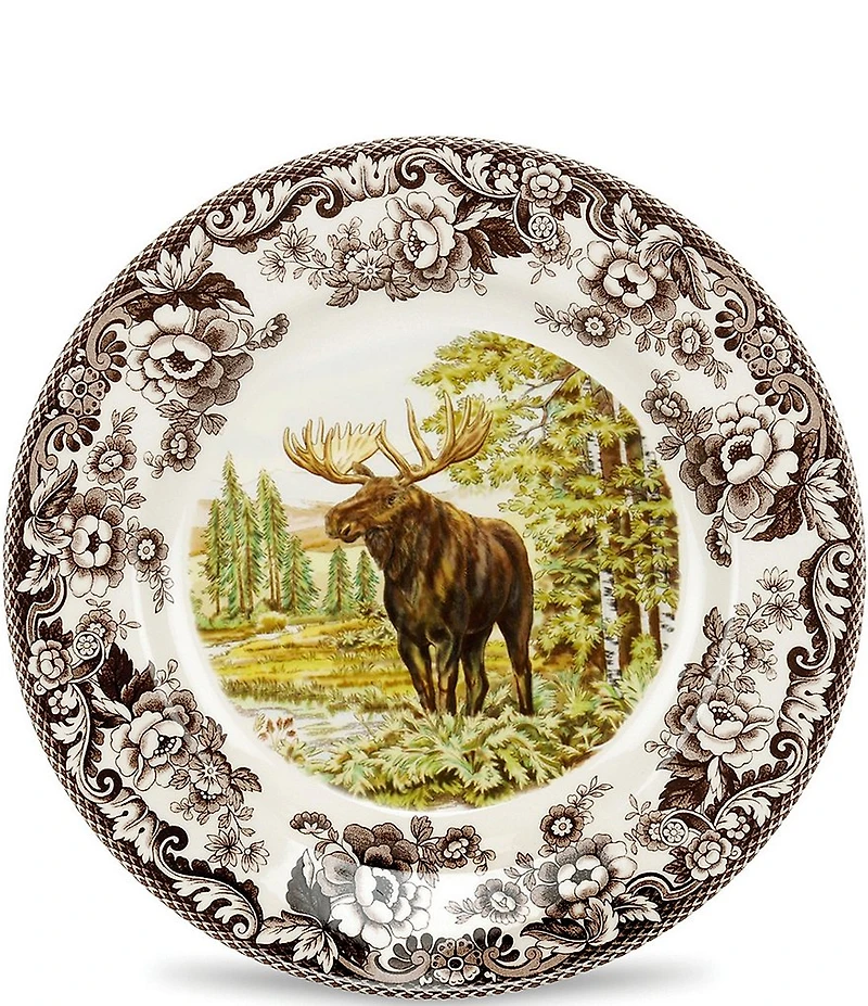 Spode Festive Fall Collection Woodland Majestic Moose Dinner Plate