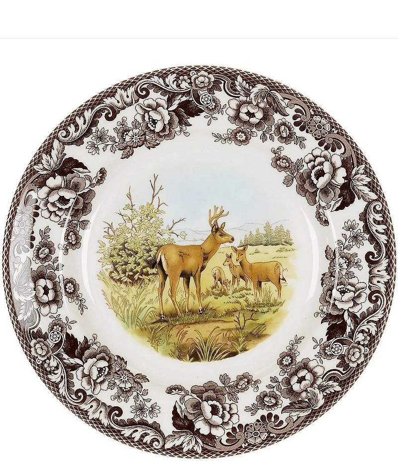 Spode Festive Fall Woodland American Wildlife Mule Deer Dinner Plate