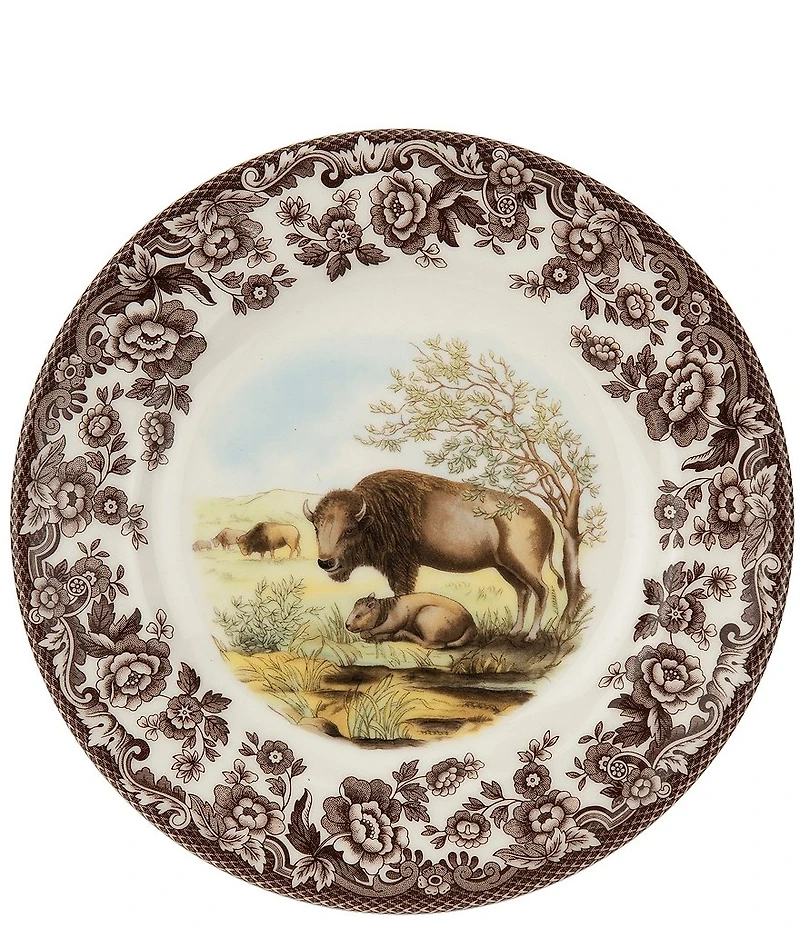 Spode Festive Fall Woodland Bison Salad Plate