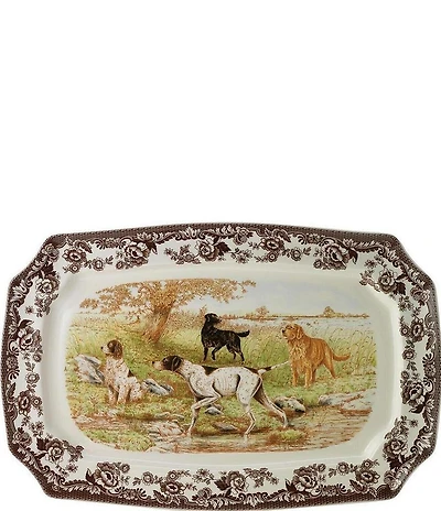 Spode Festive Fall Collection Woodland Hunting Dogs Rectangular Platter
