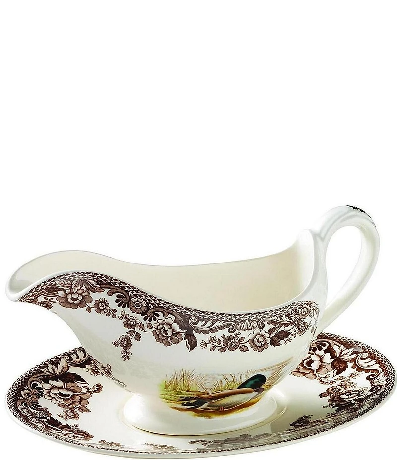 Spode Festive Fall Collection Woodland Sauce Boat & Stand