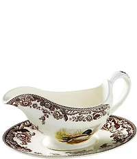 Spode Festive Fall Collection Woodland Sauce Boat & Stand