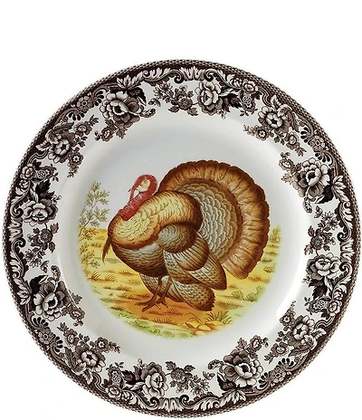 Spode Festive Fall Collection Woodland Turkey Round Platter