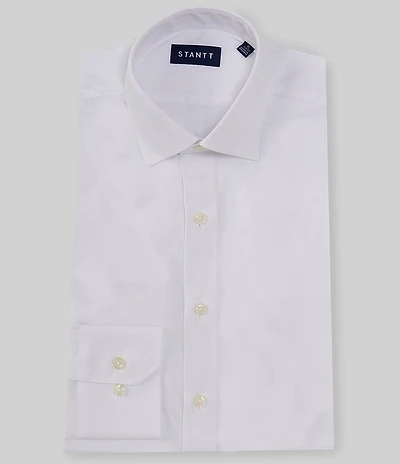 STANTT Performance Stretch Classic Fit Spread Collar Solid Twill Dress Shirt