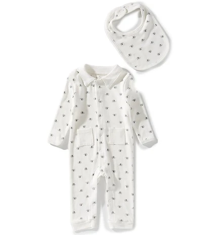 Starting Out Baby Boys Elephant Long Sleeve Polo Coverall