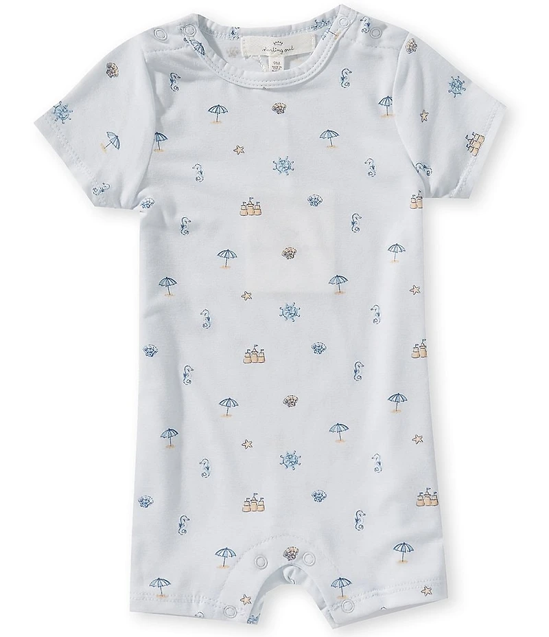 Starting Out Baby Boys Short Sleeve Nautical Print Shortall