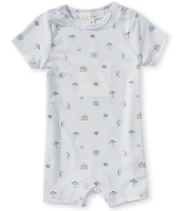 Starting Out Baby Boys Short Sleeve Nautical Print Shortall