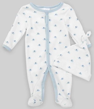 Starting Out Baby Boys Long-Sleeve Elephant Footie Coverall & Knotted Hat Set