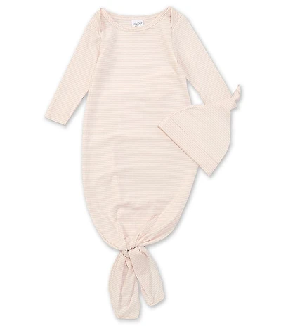 Starting Out Baby Girls Long-Sleeve Stripe Knotted Gown