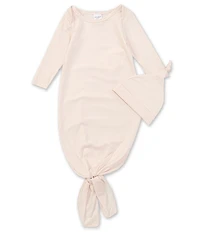 Starting Out Baby Girls Long-Sleeve Stripe Knotted Gown