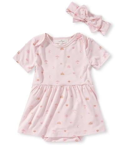 Starting Out Baby Girls Short Sleeve Nautical Printed Dress & Headband Set
