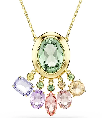 Swarovski Gema Multicolored Dangling Crystal Short Pendant Necklace
