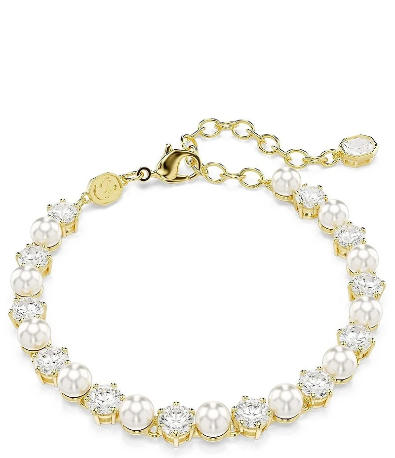 Swarovski Matrix Crystal Pearl Line Bracelet