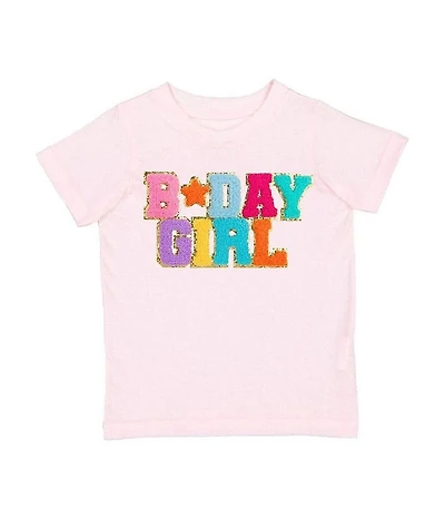 Sweet Wink Baby Girls Short Sleeve Birthday Girl Patch T-Shirt
