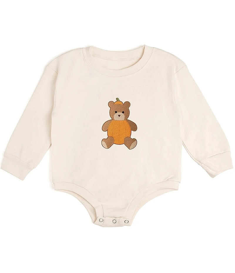 Sweet Wink Baby Girls Long Sleeve Pumpkin Bear Bodysuit