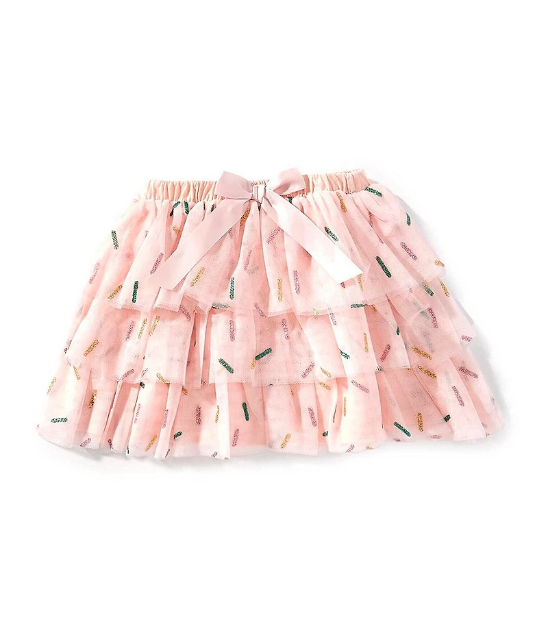 Sweet Wink Baby/Little/Big Girls Birthday Girl Glitter-Sprinkle Tiered Tutu Skirt
