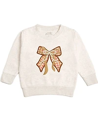 Sweet Wink Big Girls Long Sleeve Plaid Bow Fleece Sweatshirt