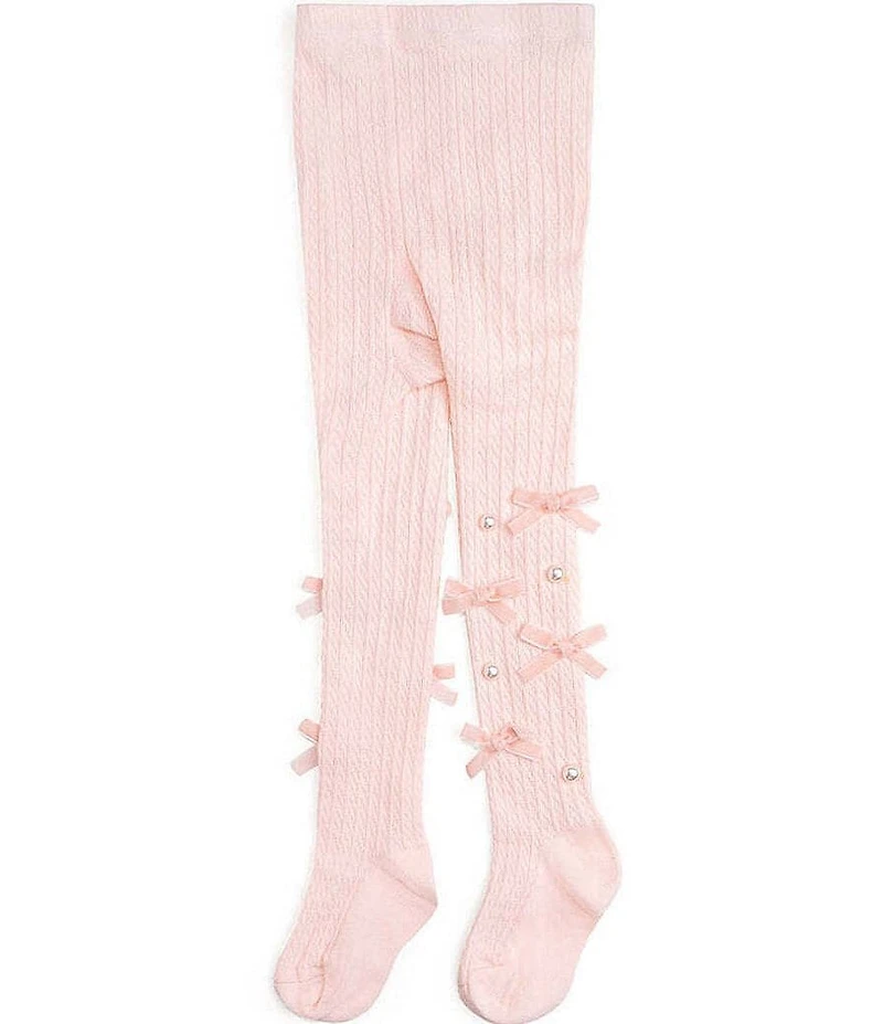 Sweet Wink Girls Coquette Bow Embellished Footed Tights
