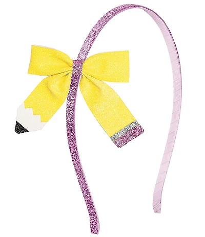 Sweet Wink Girls Coquette Pencil Glitter Bow Headband