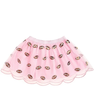 Sweet Wink Girls Sequin Football Patch Tulle Tutu