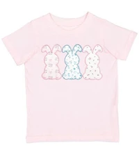 Sweet Wink Girls Short Sleeve Floral-Printed-Bunny-Motif T-shirt