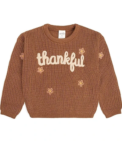 Sweet Wink Little Girls Thankful Thanksgiving Knit Sweater