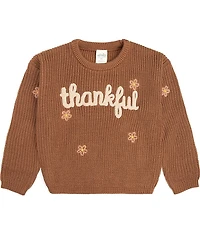 Sweet Wink Little Girls Thankful Thanksgiving Knit Sweater