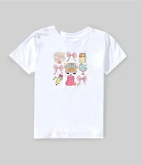 Sweet Wink Little/Big Girls Short Sleeve Coquette School Doodle T-Shirt