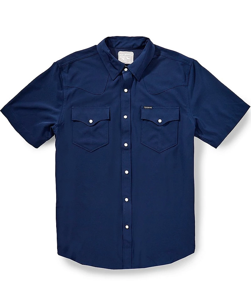 Tecovas Men's Performance Short Sleeve Western Pearl Snap Shirt