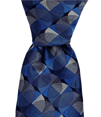 Ted Baker London Bedford Circle Geometric 3 1/8#double; Woven Silk Tie