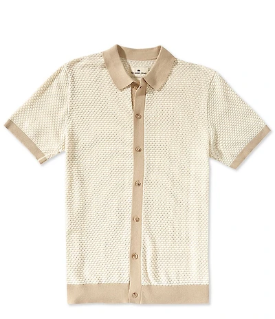 The Normal Brand Robles Knit Jacquard Short Sleeve Woven Shirt