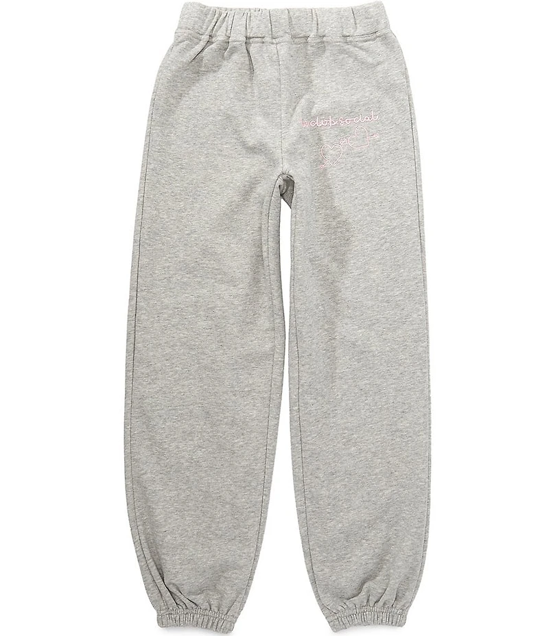 Theme NYC Big Girls Jessi Embroidery Detail French Terry Jogger Pants