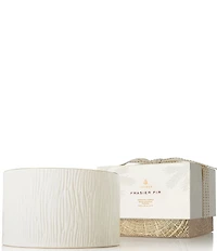 Thymes Frasier Fir Gilded Wood Grain Ceramic Poured 3-Wick Candle