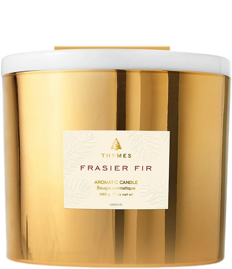 Thymes Frasier Fir Gold 3-Wick Candle, 17 oz.